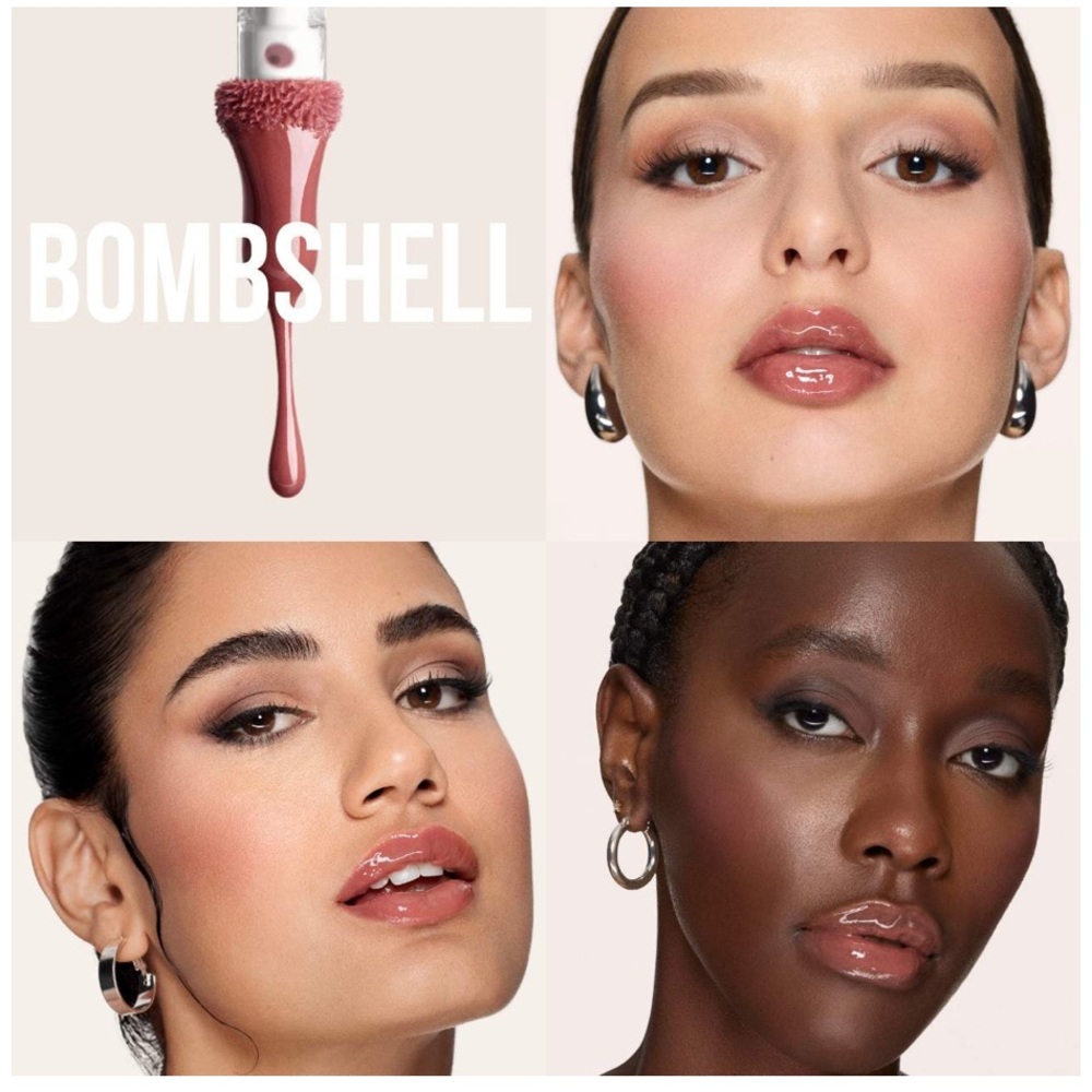 HUDA BEAUTY Faux Filler Shiny Non-Sticky Lip Gloss in Bombshell